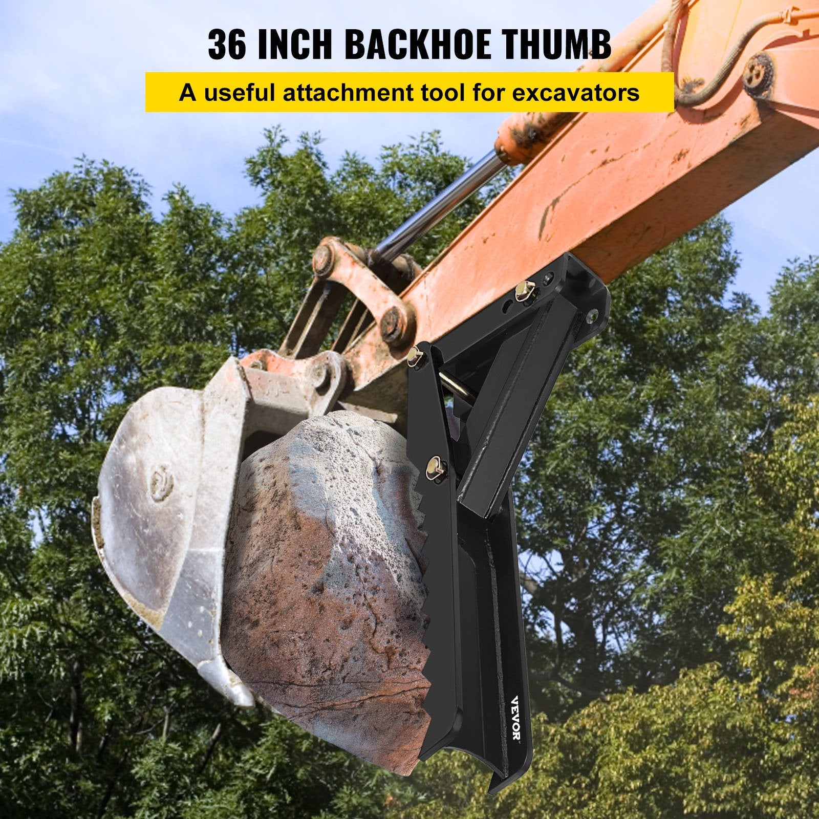 Automotive Parts: VEVOR Backhoe Excavator Thumb Attachments, 91.44 cm  Adjustable Extreme Weld On Backhoe Thumb Hoe Clamp 1.27 cm Inch Teeth Thick Steel Plate 16MM Assembly Bolt-On Design