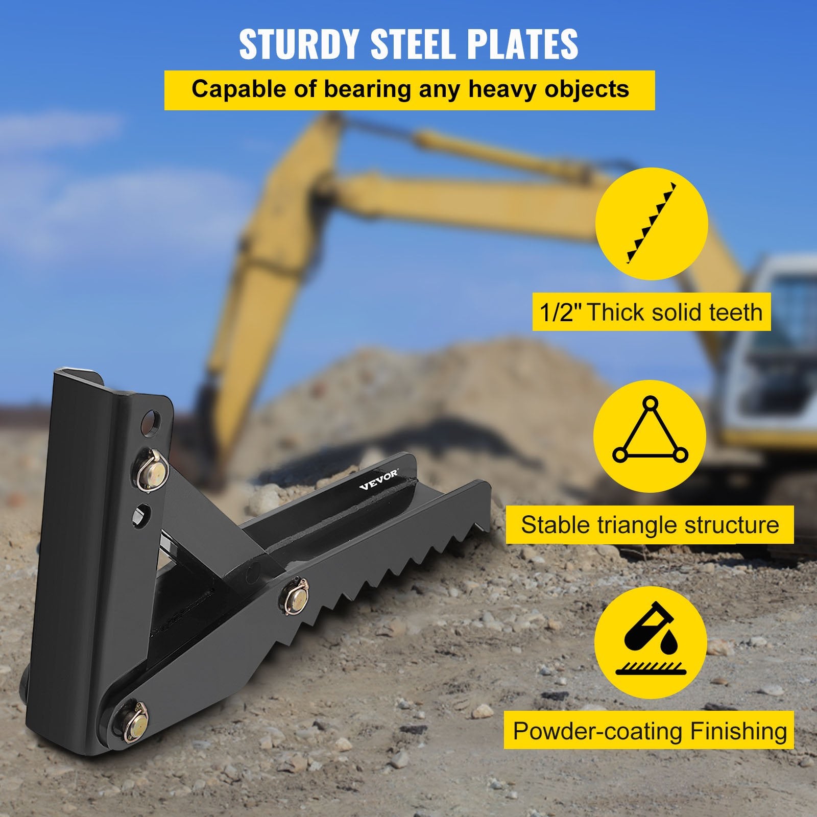 Automotive Parts: VEVOR Backhoe Excavator Thumb Attachments, 91.44 cm  Adjustable Extreme Weld On Backhoe Thumb Hoe Clamp 1.27 cm Inch Teeth Thick Steel Plate 16MM Assembly Bolt-On Design