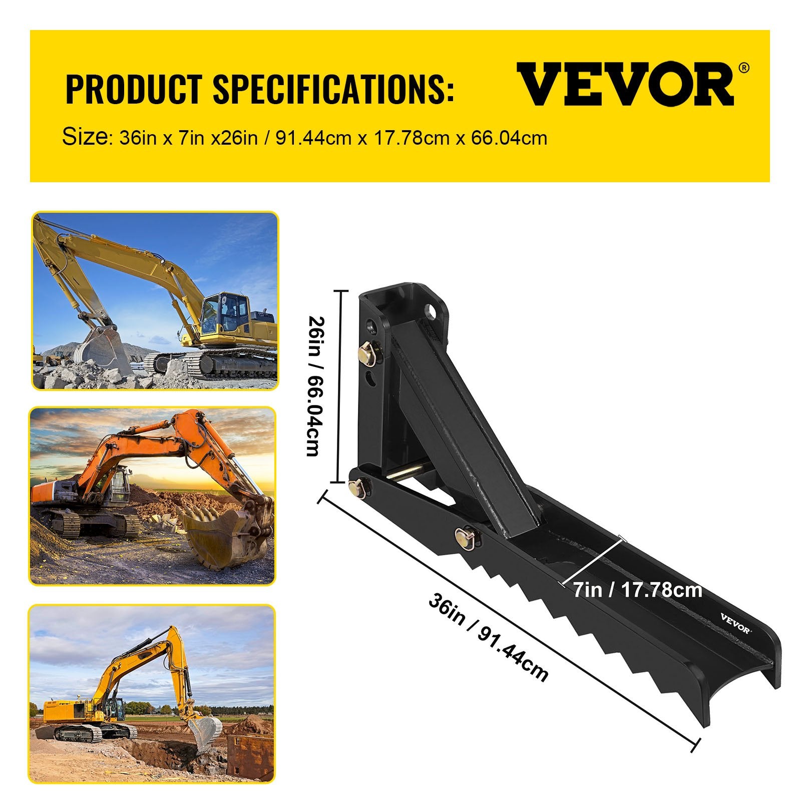 Automotive Parts: VEVOR Backhoe Excavator Thumb Attachments, 91.44 cm  Adjustable Extreme Weld On Backhoe Thumb Hoe Clamp 1.27 cm Inch Teeth Thick Steel Plate 16MM Assembly Bolt-On Design