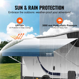 Canopies & Gazebos: VEVOR RV Awning Fabric Replacement, 3.72m Fabric Length for 3.96mAwning, Heavy Duty 3-Ply 16oz PVC Camper Awning Fabric, Waterproof & UV Protection Outdoor Canopy for RV, Trailer, Motorhome, Blue Fade