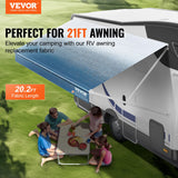 Canopies & Gazebos: VEVOR RV Awning Fabric Replacement, 6.15m Fabric Length for 6.4m Awning, Heavy Duty 3-Ply 16oz PVC Camper Awning Fabric, Waterproof & UV Protection Outdoor Canopy for RV, Trailer, Motorhome, Blue Fade