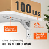 Desk Accessories: VEVOR Wall Mounted Folding Table, Wall Mount Drop Leaf Tables, Wooden Floating Desk for Dining, Laundry Room, Office, 23.6" x 15.6" Fold Down Desk with Carbon Steel Bracket