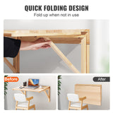 Desk Accessories: VEVOR Wall Mounted Folding Table, Wall Mounted Drop Leaf Tables, Solid Wood Floating Desk for Dining, Laundry Room, Office, 31.5" x 23.58" x 17.24" Fold Down Desk