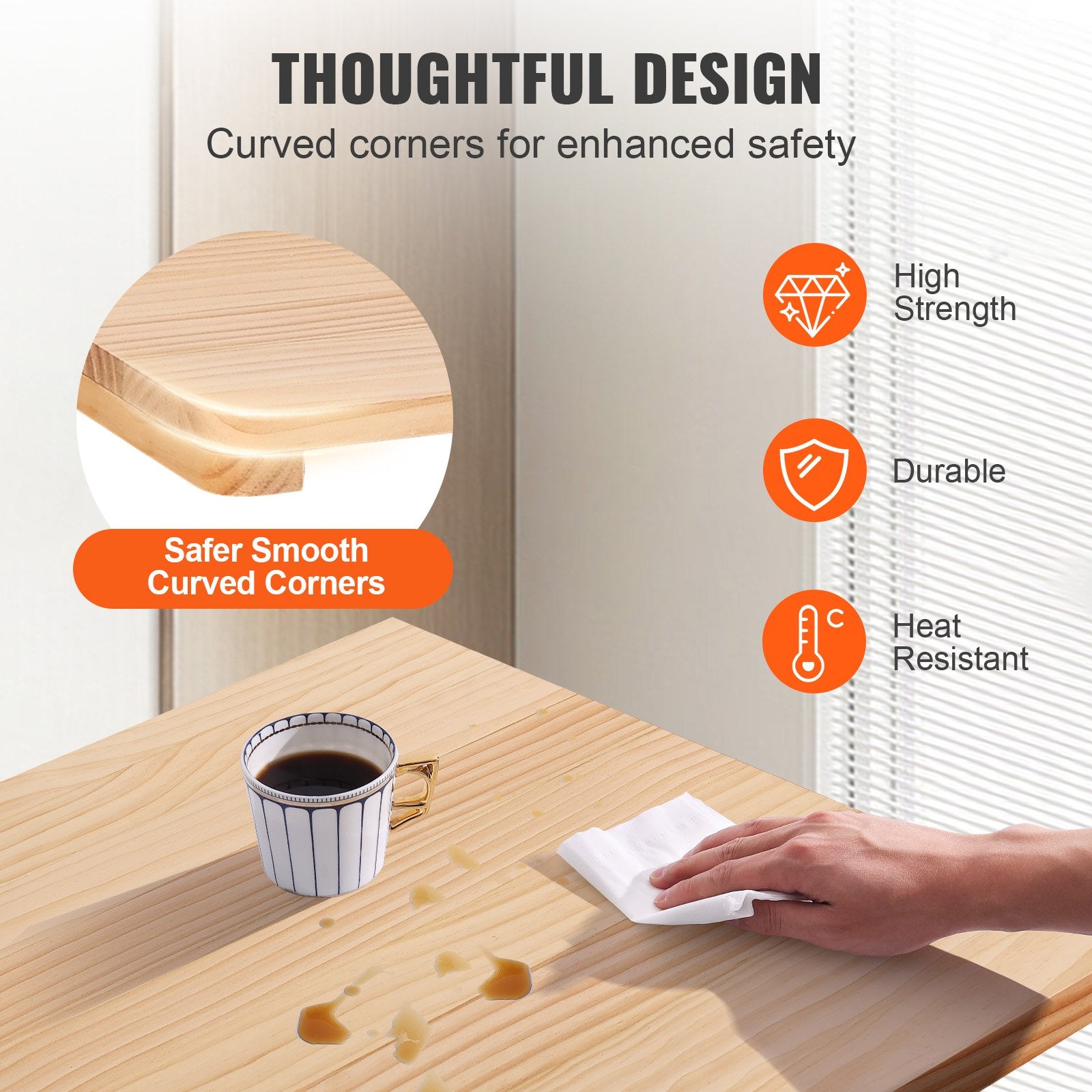 Desk Accessories: VEVOR Wall Mounted Folding Table, Wall Mounted Drop Leaf Tables, Solid Wood Floating Desk for Dining, Laundry Room, Office, 31.5" x 23.58" x 17.24" Fold Down Desk