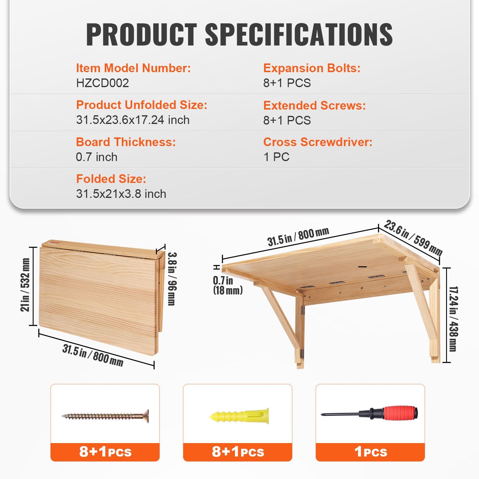 Desk Accessories: VEVOR Wall Mounted Folding Table, Wall Mounted Drop Leaf Tables, Solid Wood Floating Desk for Dining, Laundry Room, Office, 31.5" x 23.58" x 17.24" Fold Down Desk