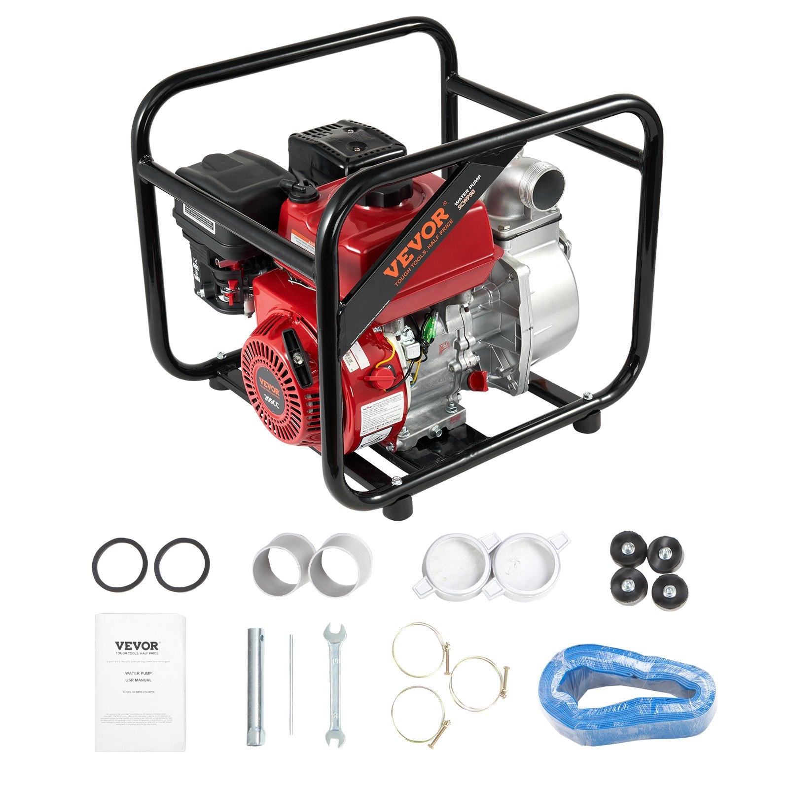 Fuel & Exhaust: VEVOR Gasoline Engine Water Pump Gas Powered Transfer Pump 50 mm 7HP 4-Stroke