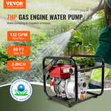 Fuel & Exhaust: VEVOR Gasoline Engine Water Pump Gas Powered Transfer Pump 50 mm 7HP 4-Stroke