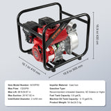 Fuel & Exhaust: VEVOR Gasoline Engine Water Pump Gas Powered Transfer Pump 50 mm 7HP 4-Stroke