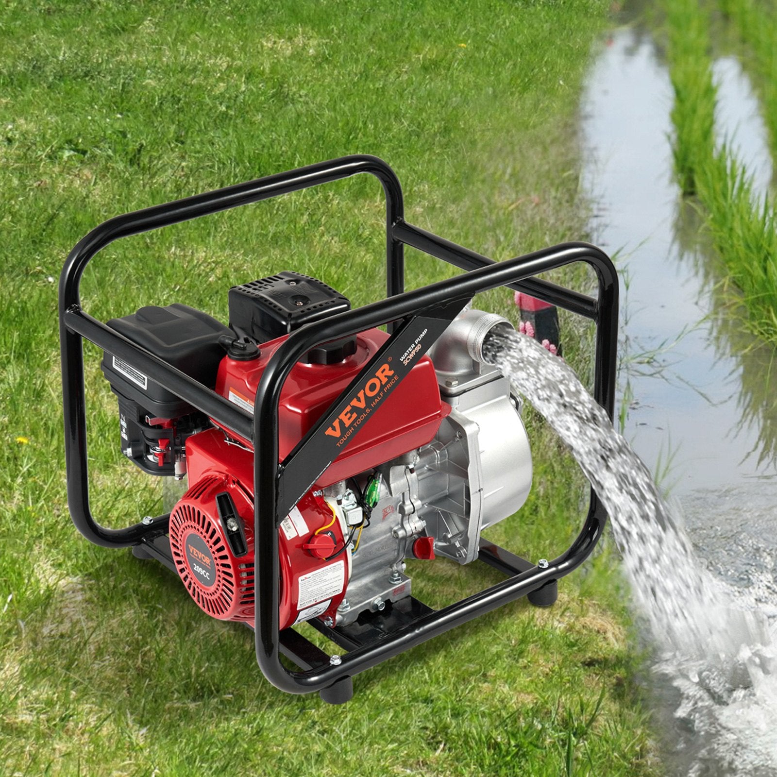Fuel & Exhaust: VEVOR Gasoline Engine Water Pump Gas Powered Transfer Pump 50 mm 7HP 4-Stroke