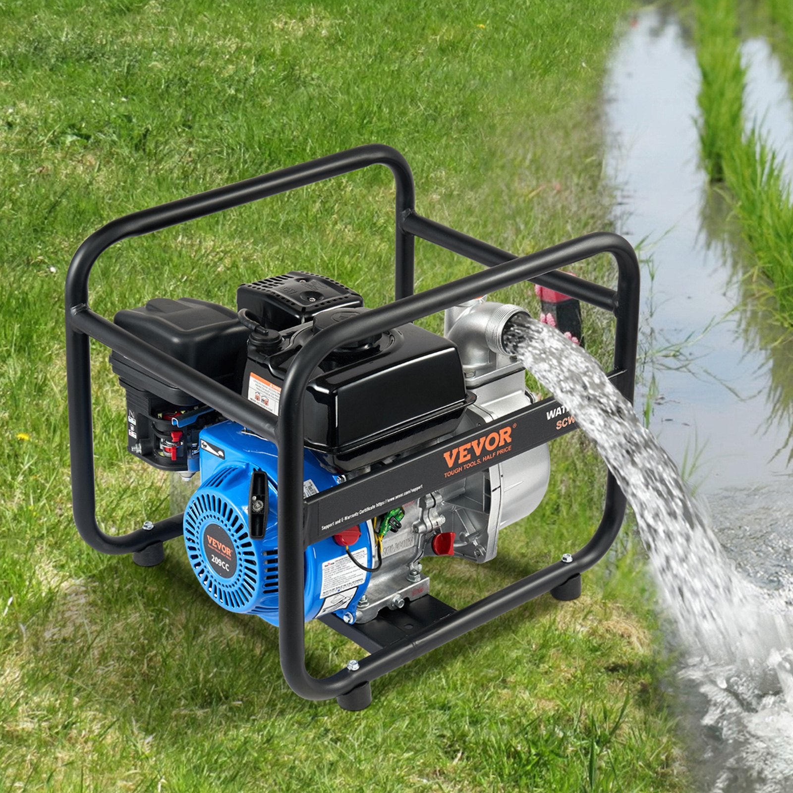 Fuel & Exhaust: VEVOR Gasoline Engine Water Pump Gas Powered Transfer Pump 50 mm 6.5HP 4-Stroke