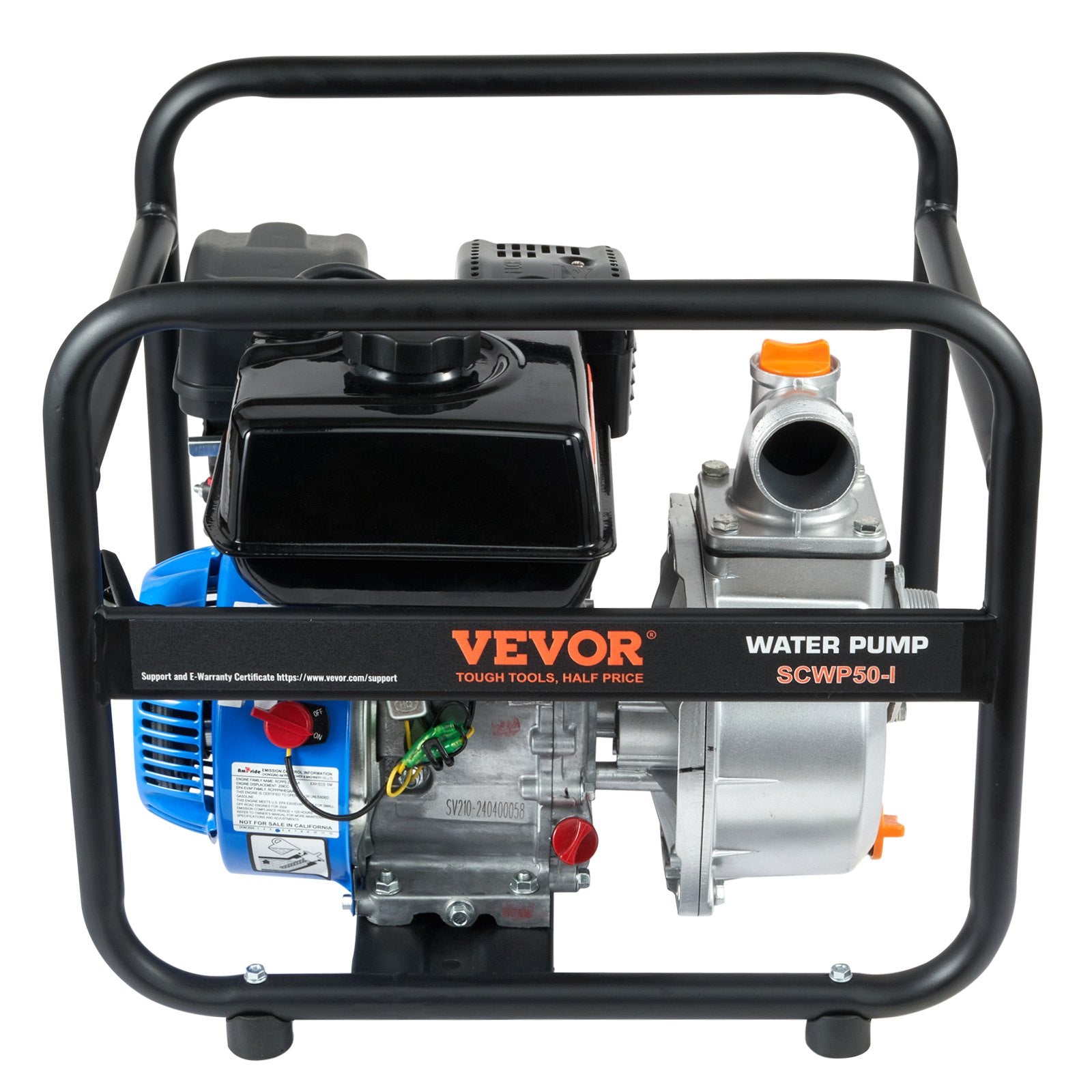 Fuel & Exhaust: VEVOR Gasoline Engine Water Pump Gas Powered Transfer Pump 50 mm 6.5HP 4-Stroke