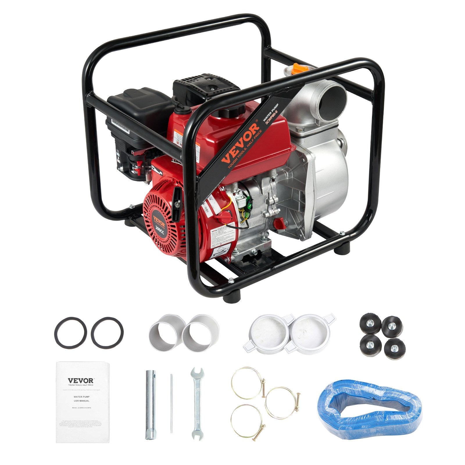Fuel & Exhaust: VEVOR Gasoline Engine Water Pump Gas Powered Transfer Pump 80 mm 7HP 4-Stroke