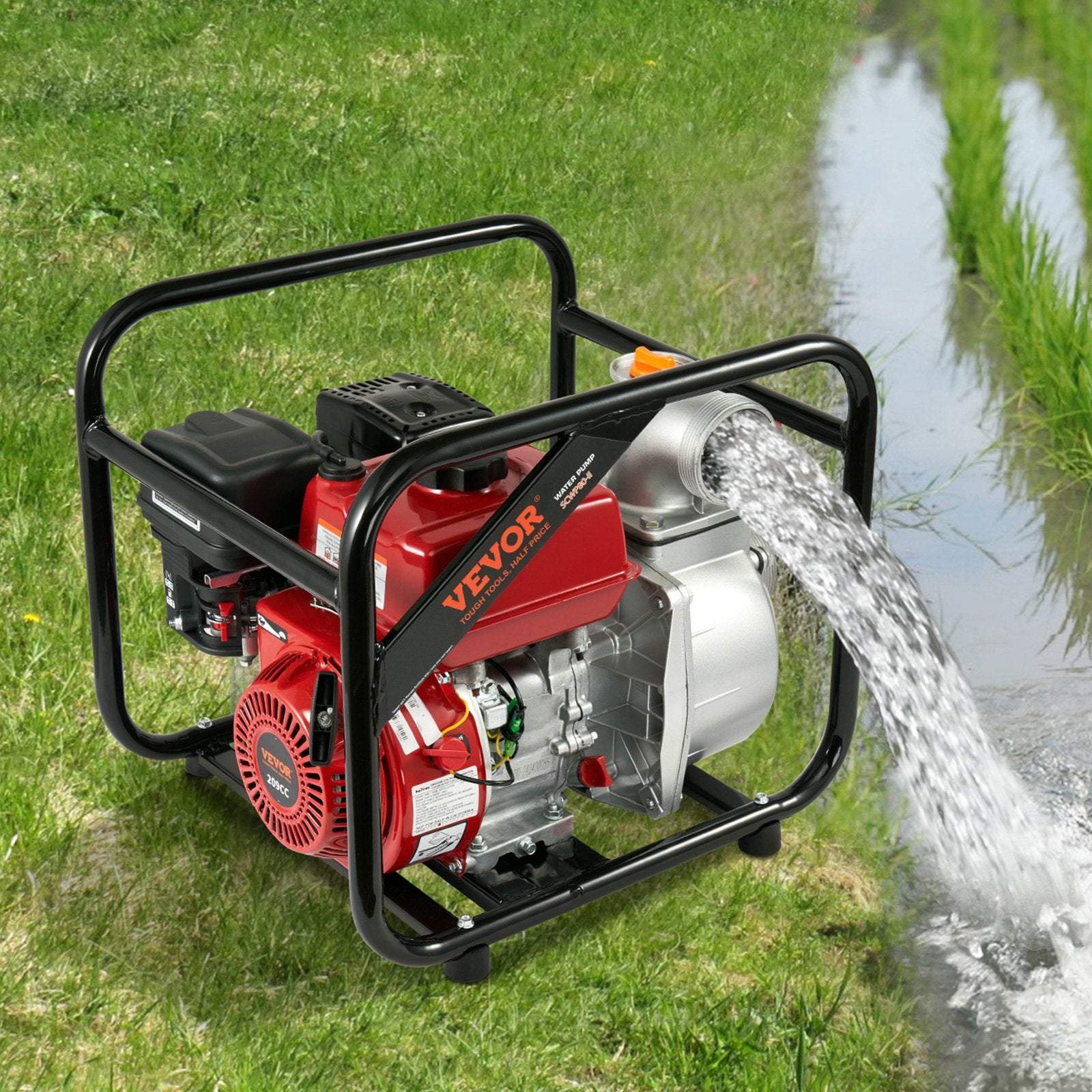 Fuel & Exhaust: VEVOR Gasoline Engine Water Pump Gas Powered Transfer Pump 80 mm 7HP 4-Stroke