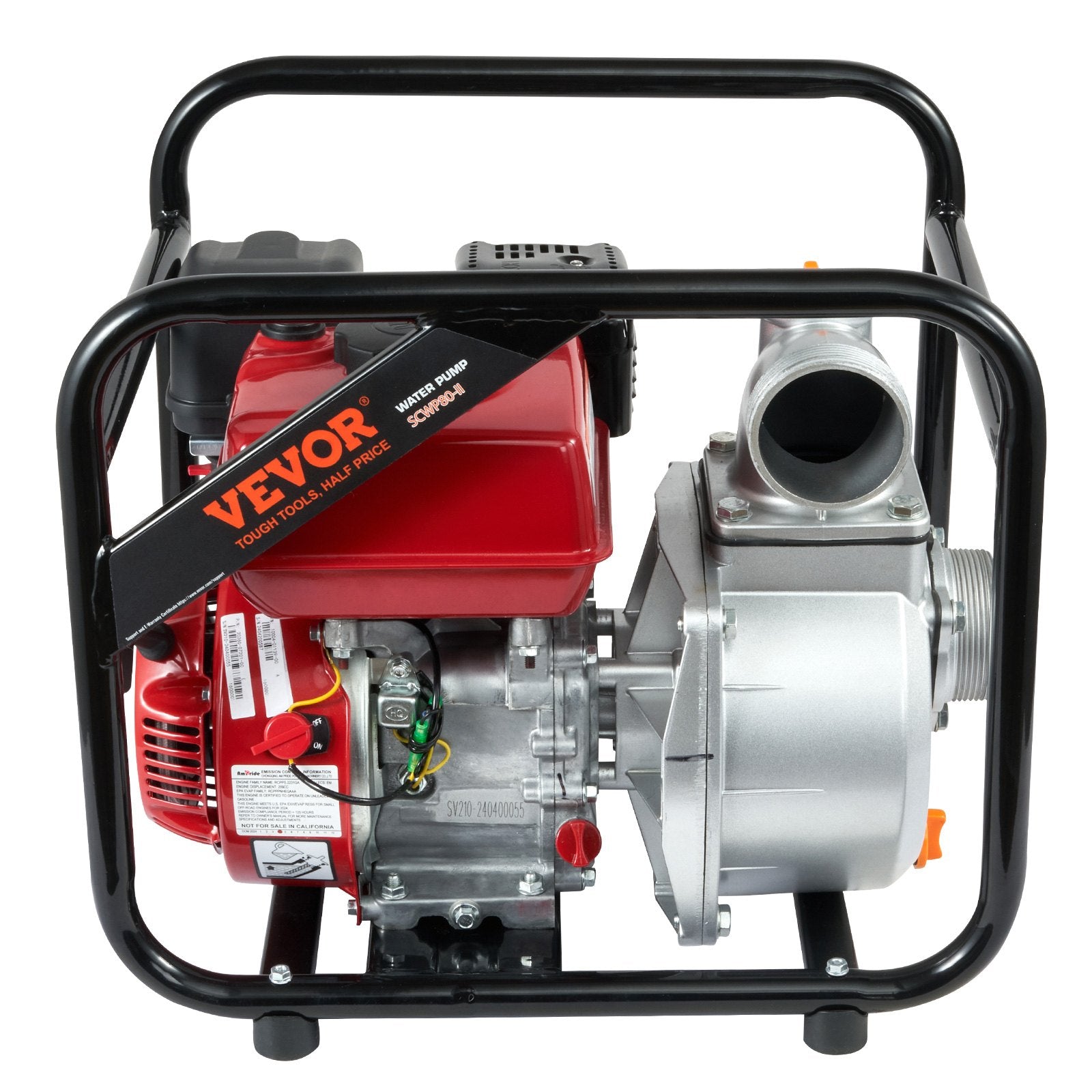 Fuel & Exhaust: VEVOR Gasoline Engine Water Pump Gas Powered Transfer Pump 80 mm 7HP 4-Stroke