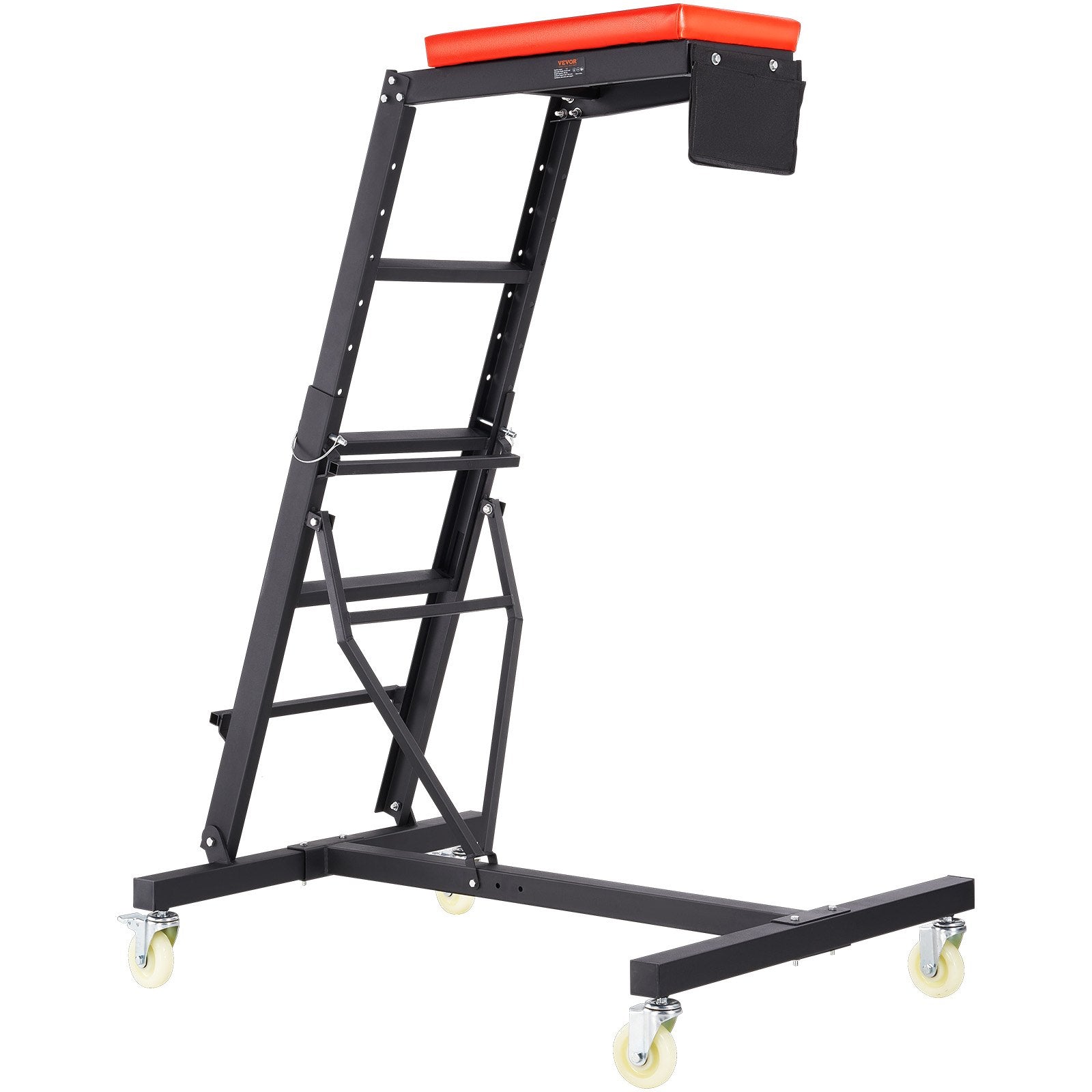 Automotive Topside Creeper, with Adjustable Height 49.6" to 75.6", 181.44KGS Capacity High Creeper, 4 Swivel Caster Wheels, Heavy Duty Foldable Creeper for Auto Repair and Maintenance