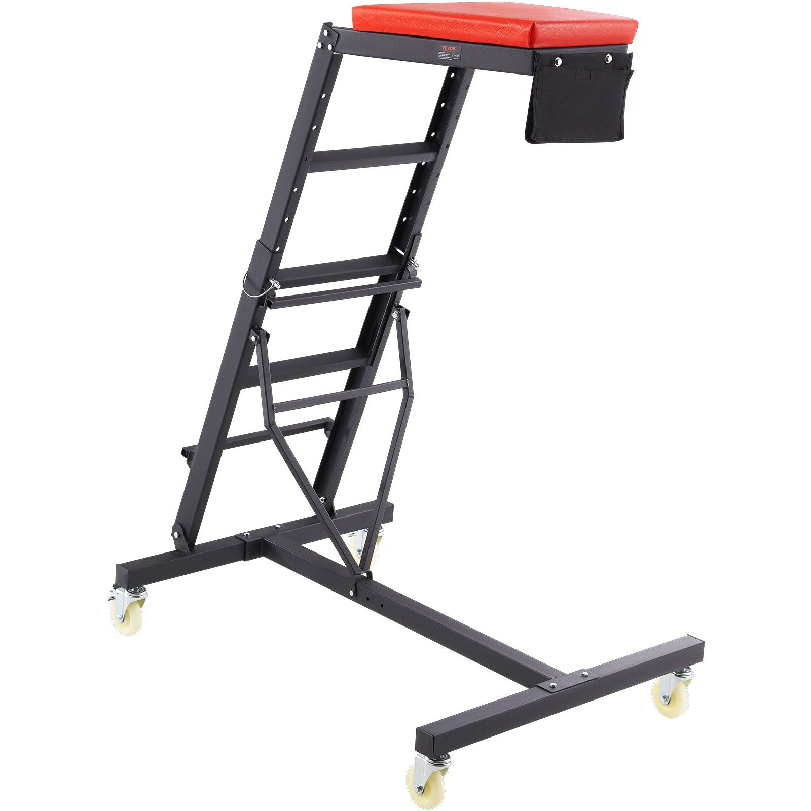 Automotive Topside Creeper, with Adjustable Height 49.6" to 75.6", 181.44KGS Capacity High Creeper, 4 Swivel Caster Wheels, Heavy Duty Foldable Creeper for Auto Repair and Maintenance