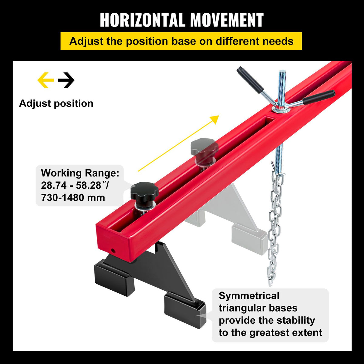 Engine Support Bar Engine Load Leveler 1100 Lbs Transmission w/ Dual Hook
