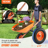 Spreaders & Wheelbarrows: VEVOR Wheelbarrow Cart One Wheel 6 Cu Ft Garden Dump Cart 330 lbs Utility Cart