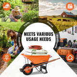 Spreaders & Wheelbarrows: VEVOR Wheelbarrow Cart One Wheel 6 Cu Ft Garden Dump Cart 330 lbs Utility Cart