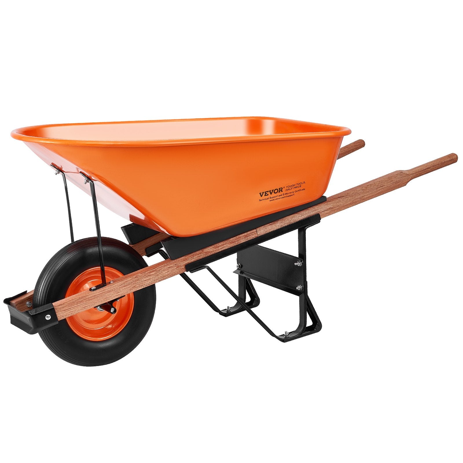 Spreaders & Wheelbarrows: VEVOR Wheelbarrow Cart One Wheel 6 Cu Ft Garden Dump Cart 330 lbs Utility Cart