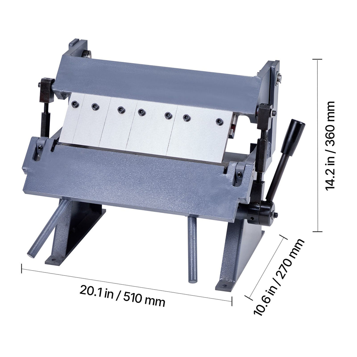 Box and Pan Brake, 305 mm Sheet Metal Bending Brake, 20-Gauge Mild Steel Capacity, 0-135 Degree Adjustable, Metal Bender Machine with 5 Fingers, Heavy-Duty Aluminum Folder for Precise Bending
