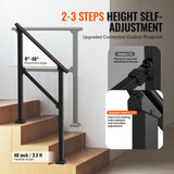 Building Toys: VEVOR 2 PCS 2-3 Handrails for Outdoor for Seniors Porch Deck Black Square Tube