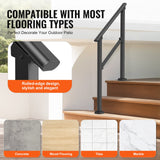 Building Toys: VEVOR 2 PCS 2-3 Handrails for Outdoor for Seniors Porch Deck Black Square Tube