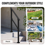 Building Toys: VEVOR 2 PCS 2-3 Handrails for Outdoor for Seniors Porch Deck Black Square Tube