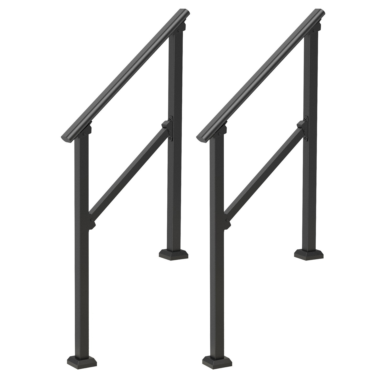 Building Toys: VEVOR 2 PCS 2-3 Handrails for Outdoor for Seniors Porch Deck Black Square Tube