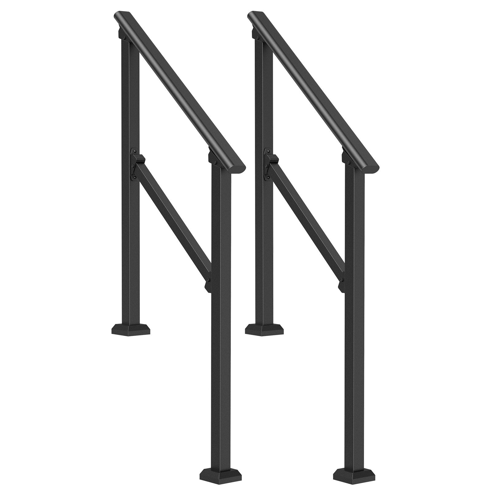 Building Toys: VEVOR 2 PCS 2-3 Handrails for Outdoor for Seniors Porch Deck Black Square Tube