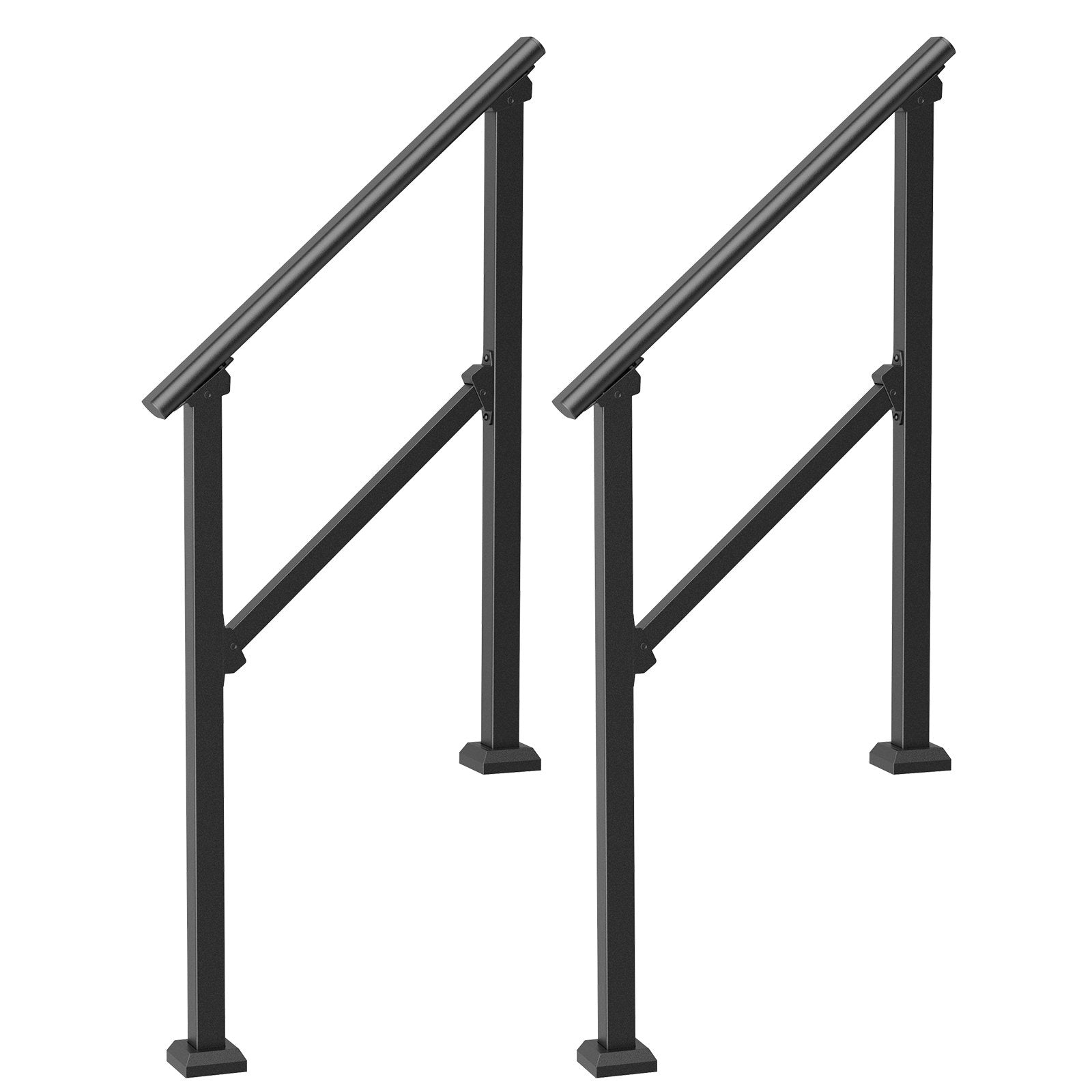 Building Toys: VEVOR 2 PCS 2-3 Handrails for Outdoor for Seniors Porch Deck Black Square Tube