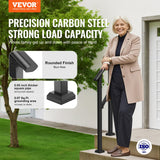 Mobility & Accessibility: VEVOR Handrails for Outdoor Steps, 1-2 Step Stair Hand Rail Kit, Transitional Carbon Steel Railings with Installation Kit, Stair Rails for Seniors, Concrete Steps & Porch & Deck, Black Square Tube