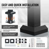 Mobility & Accessibility: VEVOR Handrails for Outdoor Steps, 1-2 Step Stair Hand Rail Kit, Transitional Carbon Steel Railings with Installation Kit, Stair Rails for Seniors, Concrete Steps & Porch & Deck, Black Square Tube
