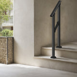Mobility & Accessibility: VEVOR Handrails for Outdoor Steps, 1-2 Step Stair Hand Rail Kit, Transitional Carbon Steel Railings with Installation Kit, Stair Rails for Seniors, Concrete Steps & Porch & Deck, Black Square Tube