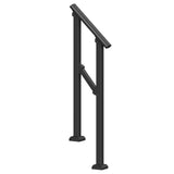 Mobility & Accessibility: VEVOR Handrails for Outdoor Steps, 1-2 Step Stair Hand Rail Kit, Transitional Carbon Steel Railings with Installation Kit, Stair Rails for Seniors, Concrete Steps & Porch & Deck, Black Square Tube