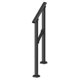 Mobility & Accessibility: VEVOR Handrails for Outdoor Steps, 1-2 Step Stair Hand Rail Kit, Transitional Carbon Steel Railings with Installation Kit, Stair Rails for Seniors, Concrete Steps & Porch & Deck, Black Square Tube