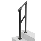 Mobility & Accessibility: VEVOR Handrails for Outdoor Steps, 1-2 Step Stair Hand Rail Kit, Transitional Carbon Steel Railings with Installation Kit, Stair Rails for Seniors, Concrete Steps & Porch & Deck, Black Square Tube