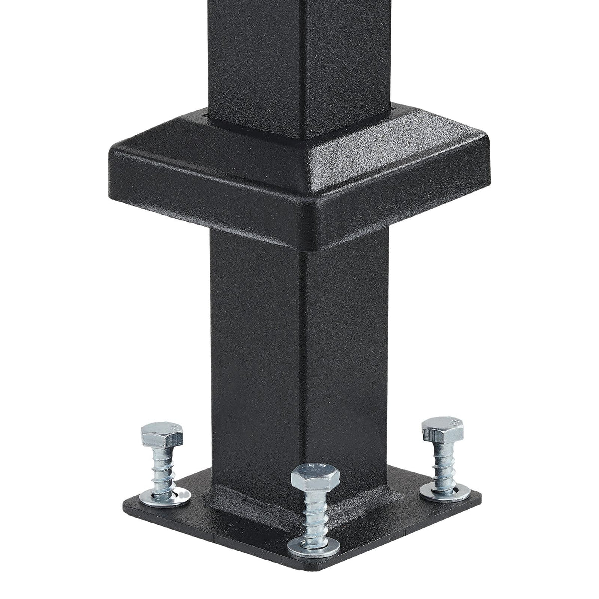 Handrails for Outdoor Steps, 5 Step Stair Hand Rail Kit, Transitional Carbon Steel Railings with Installation Kit, Stair Rails for Seniors, Concrete Steps & Porch & Deck, Black Square Tube