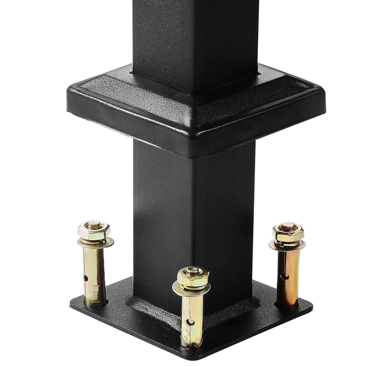 Outdoor Handrails for Steps, 4-5 Step Stair Rail Kit, Black Square Tube with Horizontal Bar, Carbon Steel Support Rails for Seniors, Concrete & Deck Stairs, Easy Installation