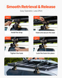 Test Kits: VEVOR Ladder Rack Ratchet Straps, Black Square Tube Mount, 38 mm Wide x 2.25 m Long Black Ladder Rack Straps with Double J-Hooks, 226.8 kg Load Heavy Duty, Cargo Buckle Lock Strap (4 Pack)