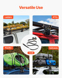 Test Kits: VEVOR Ladder Rack Ratchet Straps, Black Square Tube Mount, 38 mm Wide x 2.25 m Long Black Ladder Rack Straps with Double J-Hooks, 226.8 kg Load Heavy Duty, Cargo Buckle Lock Strap (4 Pack)