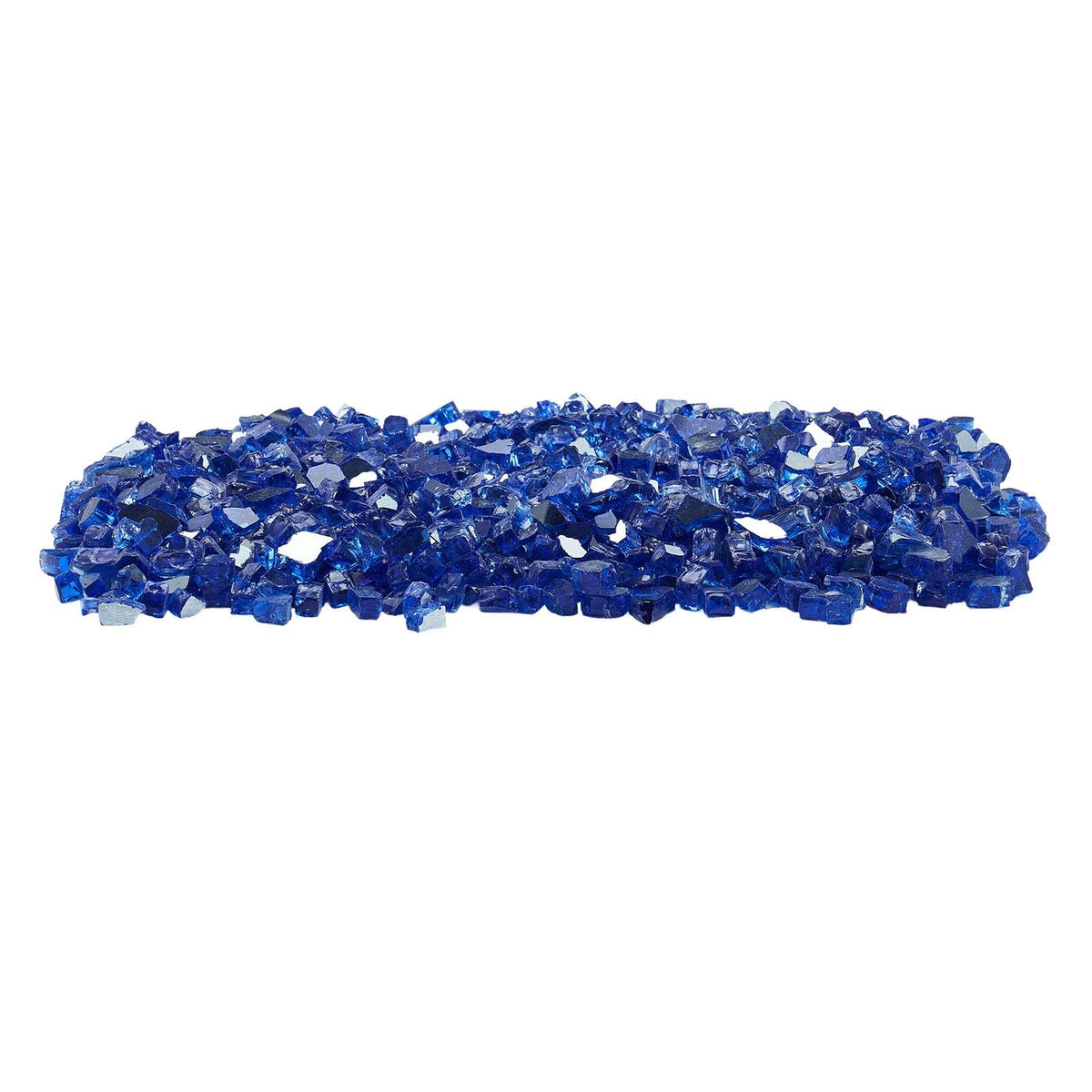 Fire Glass, 20LBS / 9KG High-Temperature Resistant Fireplace Rocks, 1/2-Inch / 12.7 mm Reflective & Smokeless Firepit Glass Rock, High Luster Stone Landscaping for Fire Pit Table, Cobalt Blue