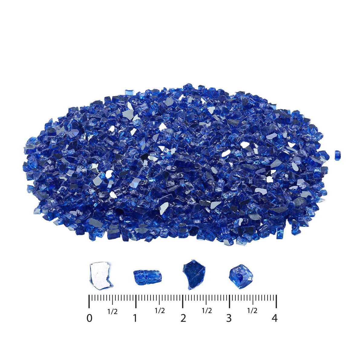 Fire Glass, 20LBS / 9KG High-Temperature Resistant Fireplace Rocks, 1/2-Inch / 12.7 mm Reflective & Smokeless Firepit Glass Rock, High Luster Stone Landscaping for Fire Pit Table, Cobalt Blue