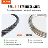 Automotive Repair & Speciality Tools: VEVOR T316 Stainless Steel Cable 3.18mm 7x7 Steel Wire Rope 152.4m Cable Railing