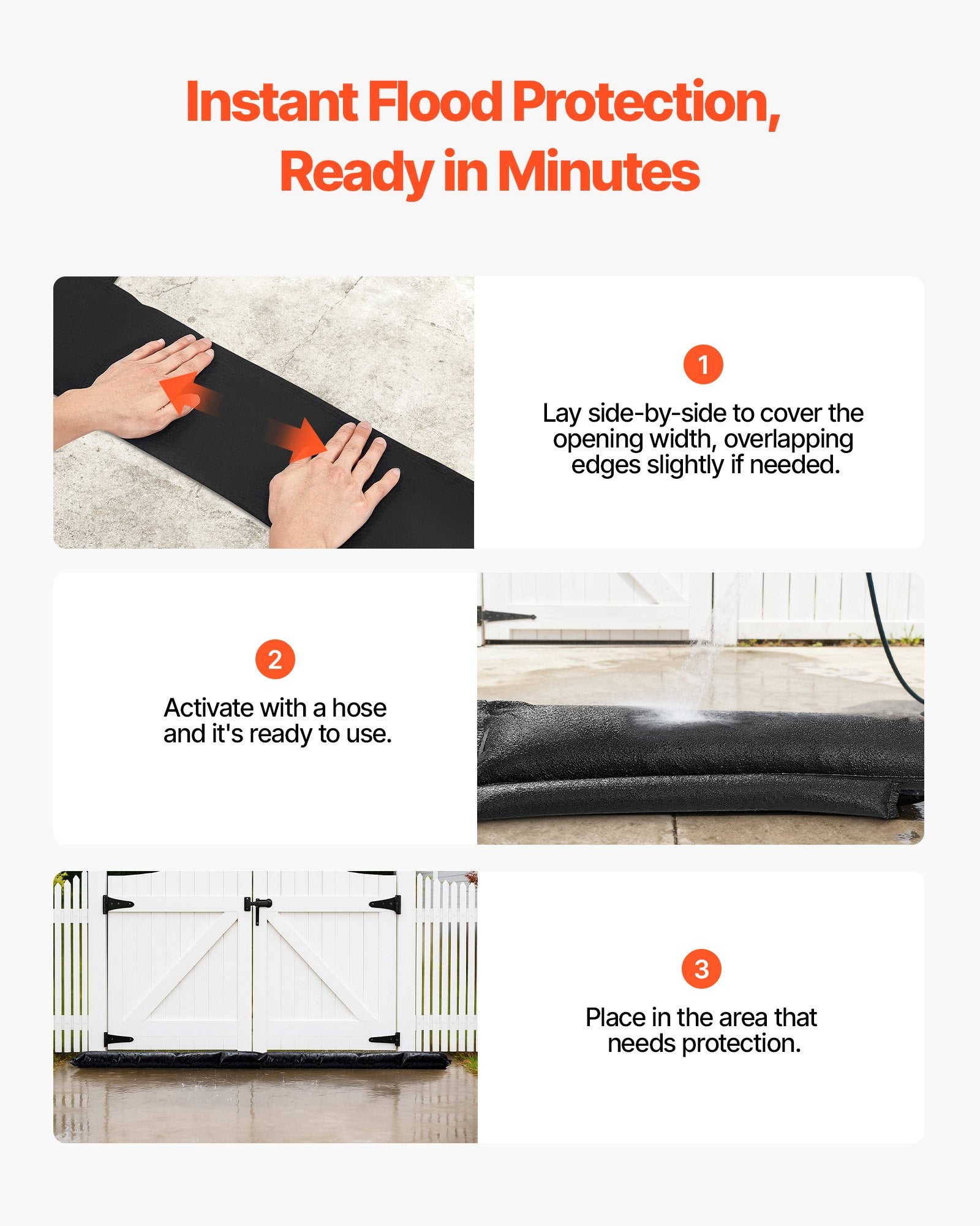 Foot Care: VEVOR Flood Barrier, 10 Pack, 1530 x 210 mm Flood Bags with Bucket, Reusable Water Absorbent Barrier Activated by Water, Sandless Sandbags Blockage, Flooding Prevention Bags for Basement, Garage, Doorway