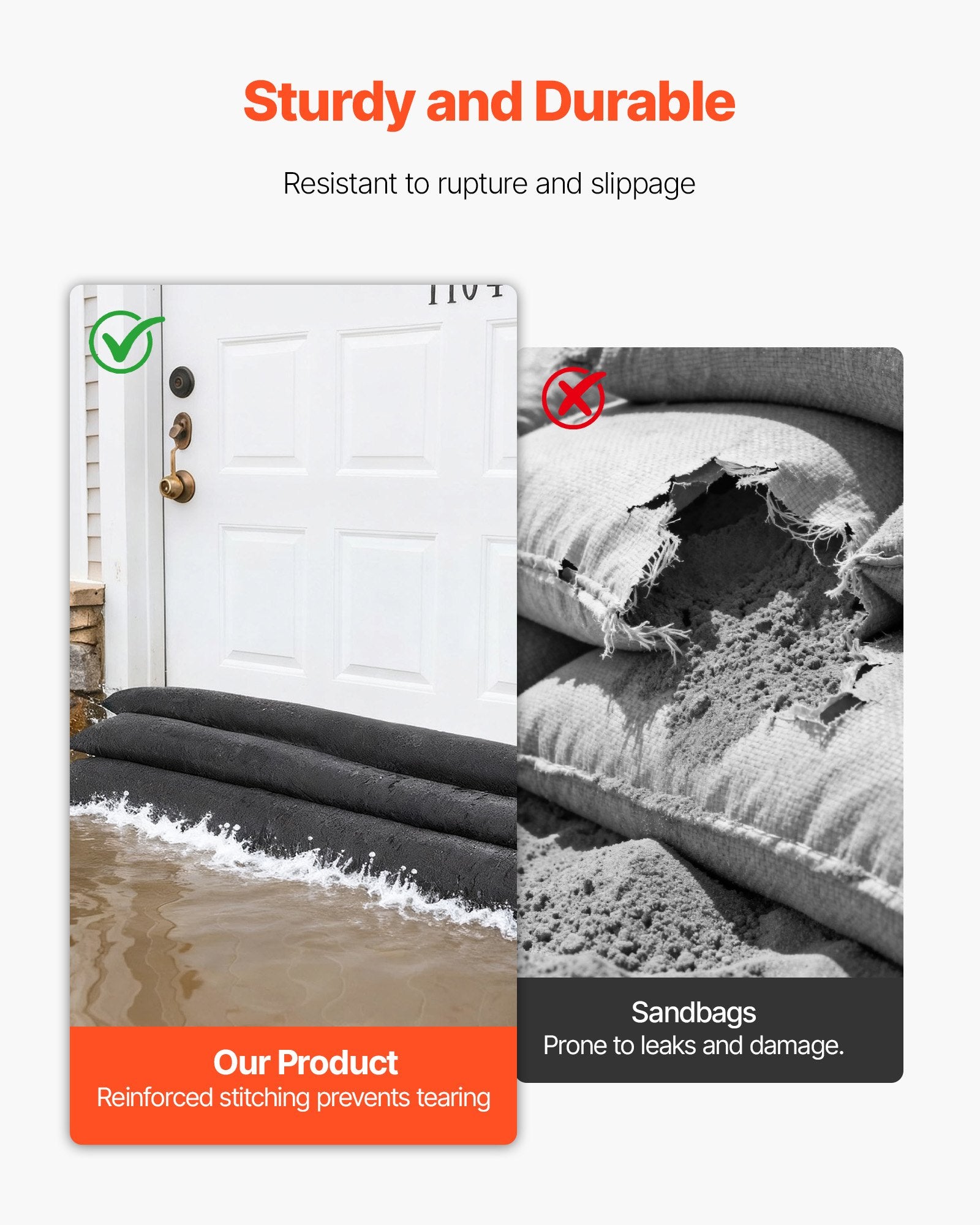 Foot Care: VEVOR Flood Barrier, 10 Pack, 1530 x 210 mm Flood Bags with Bucket, Reusable Water Absorbent Barrier Activated by Water, Sandless Sandbags Blockage, Flooding Prevention Bags for Basement, Garage, Doorway