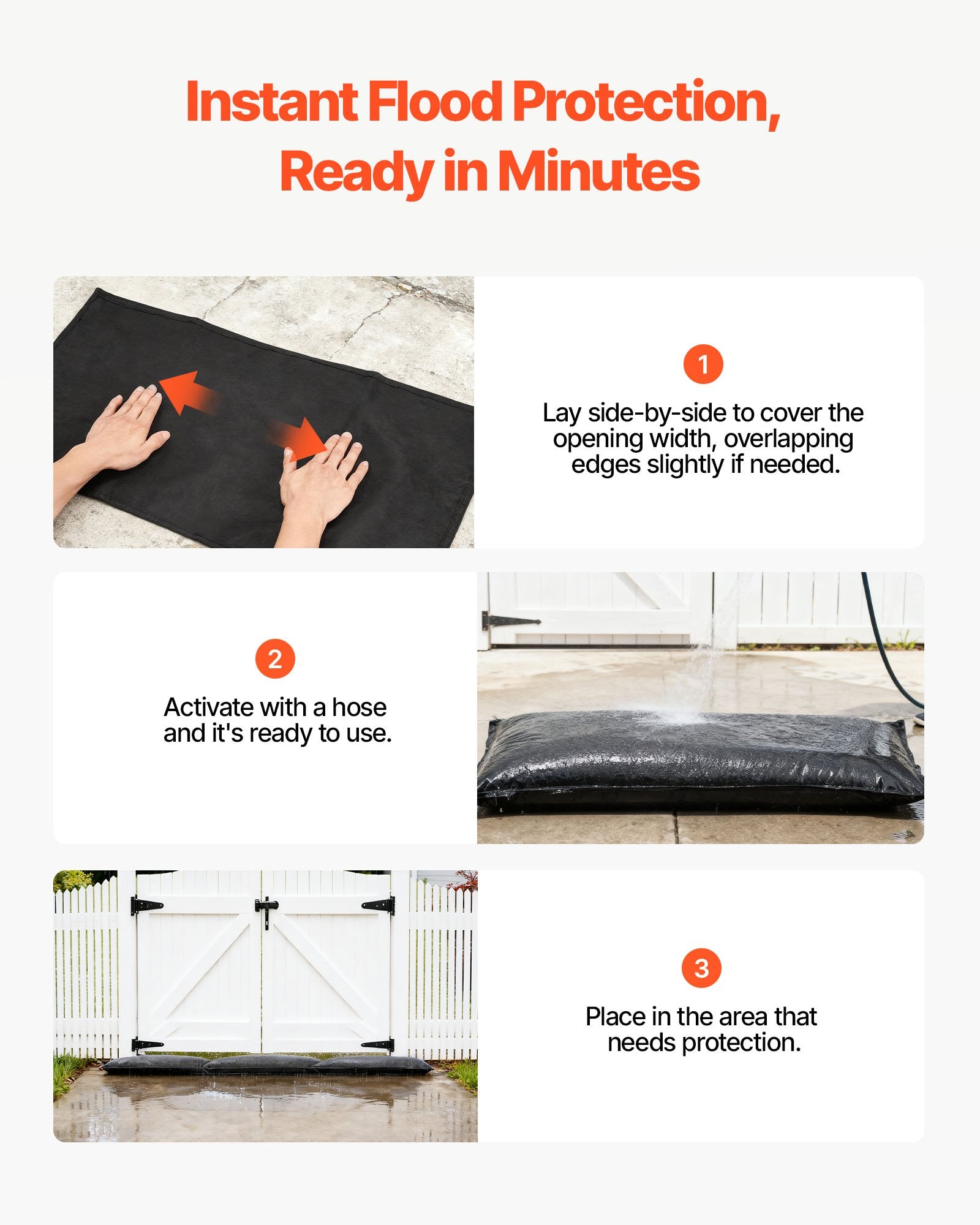 Foot Care: VEVOR Flood Barrier, 10 Pack, 430 x 830 mm Flood Bags with Bucket, Reusable Water Absorbent Barrier Activated by Water, Sandless Sandbags Blockage, Flooding Prevention Bags for Door, Basement, Garage