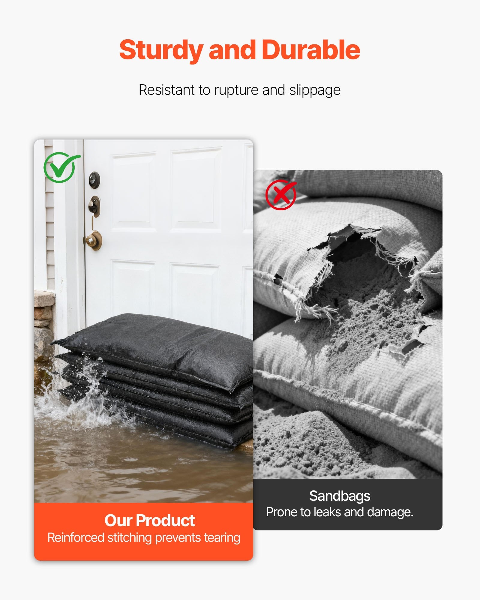 Foot Care: VEVOR Flood Barrier, 10 Pack, 430 x 830 mm Flood Bags with Bucket, Reusable Water Absorbent Barrier Activated by Water, Sandless Sandbags Blockage, Flooding Prevention Bags for Door, Basement, Garage