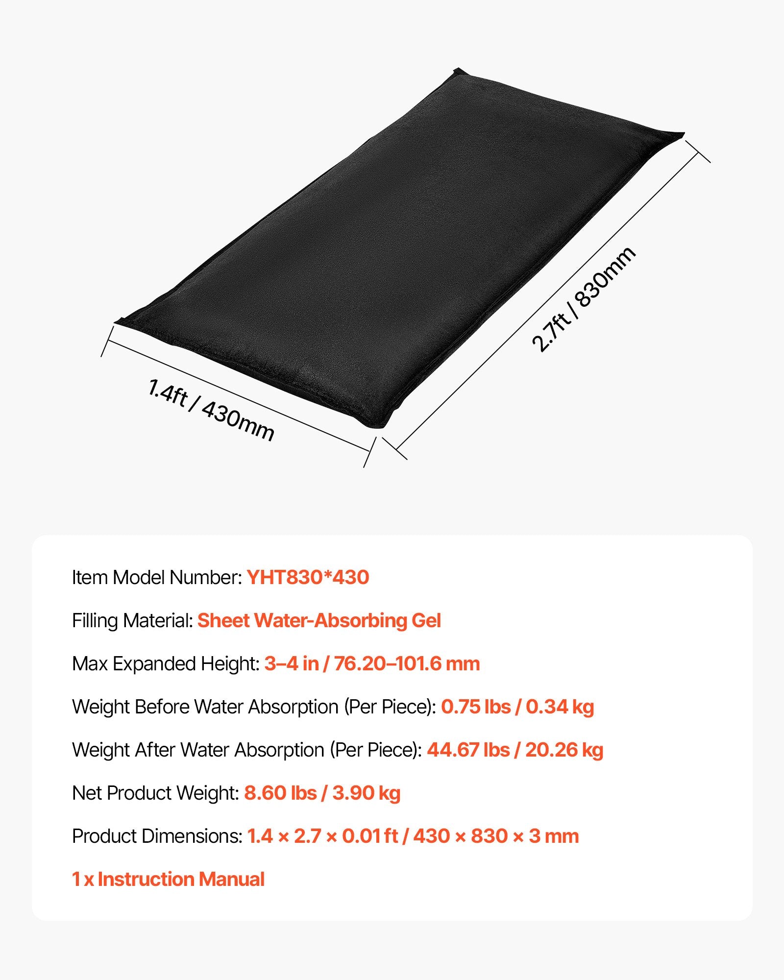 Foot Care: VEVOR Flood Barrier, 10 Pack, 430 x 830 mm Flood Bags with Bucket, Reusable Water Absorbent Barrier Activated by Water, Sandless Sandbags Blockage, Flooding Prevention Bags for Door, Basement, Garage