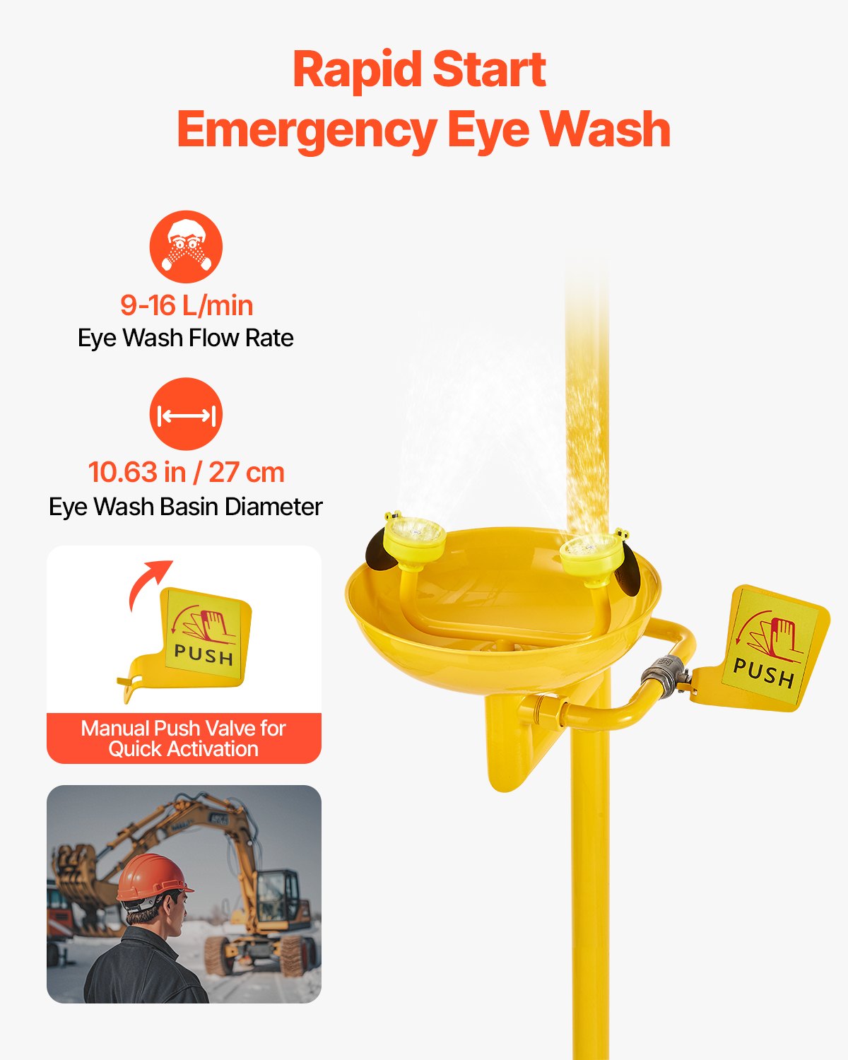 Tennis: VEVOR Emergency Shower Eye Wash Station, 34.25 x 15.75 x 91.73 Inch 304 Stainless Steel Eyewash and Shower Combination, OSHA-Approved First Aid Eye Wash Station, for Schools, Labs, Factories, Yellow